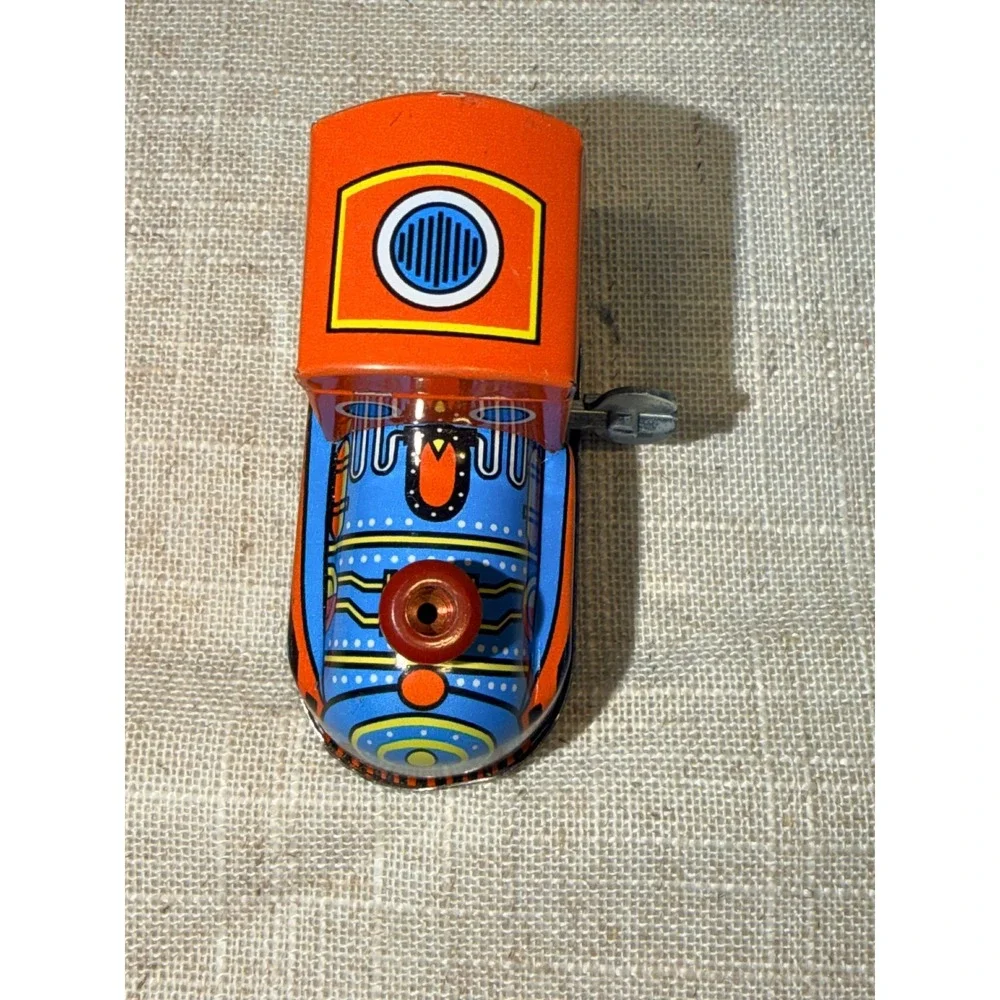 MS 237 Vintage Style Tin Wind Up Train Locomotive  Alloy Friction Litho Toy
